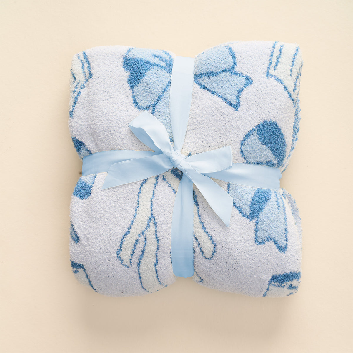 Blushing Bows Blue Cozy Dreams Luxe Blanket