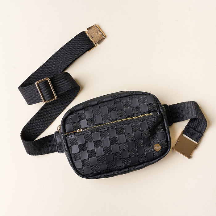 Black Urban Check Belt Bag