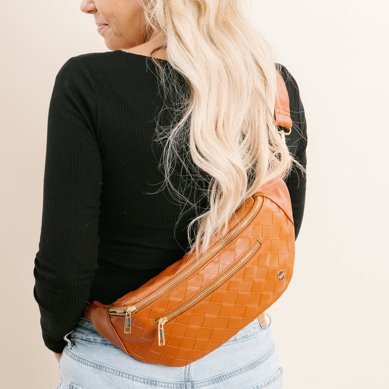 Cognac Trendy Luxe Belt Bag