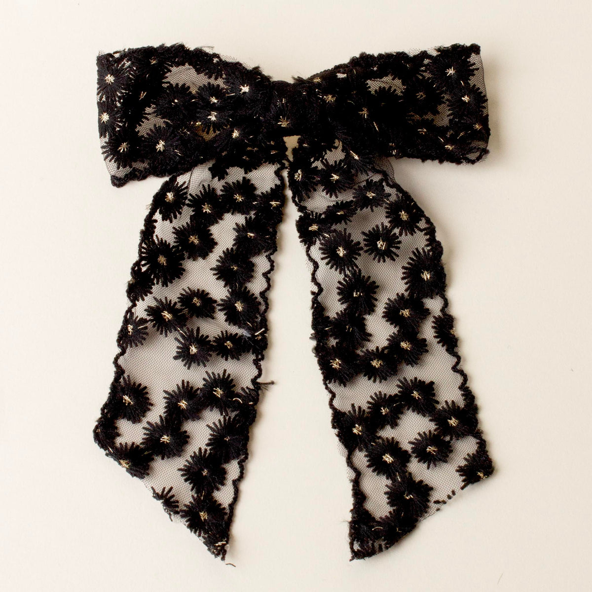 Black Ditzy Daisies Hair Bow