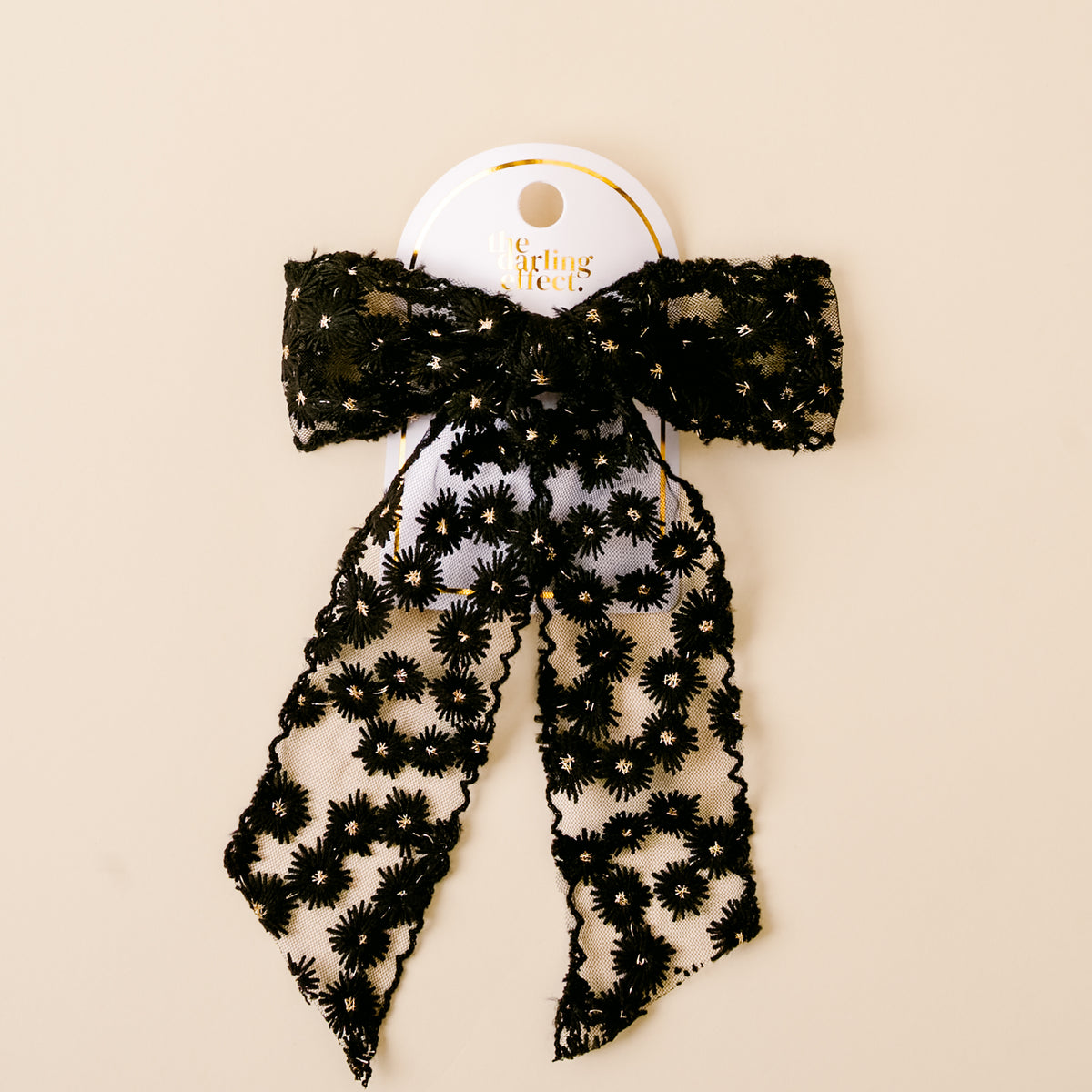 Black Ditzy Daisies Hair Bow