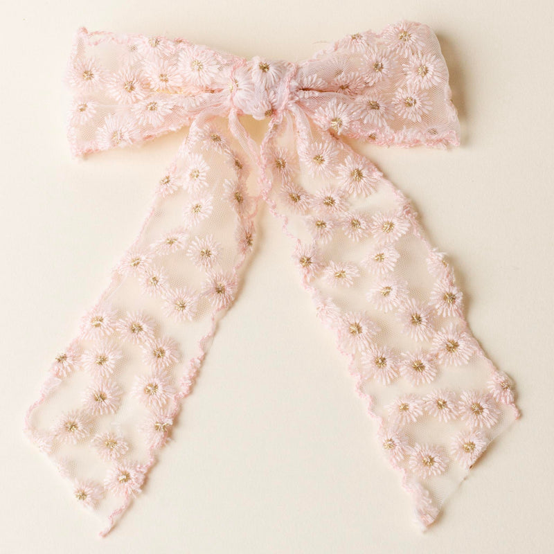 Blush Ditzy Daisies Hair Bow