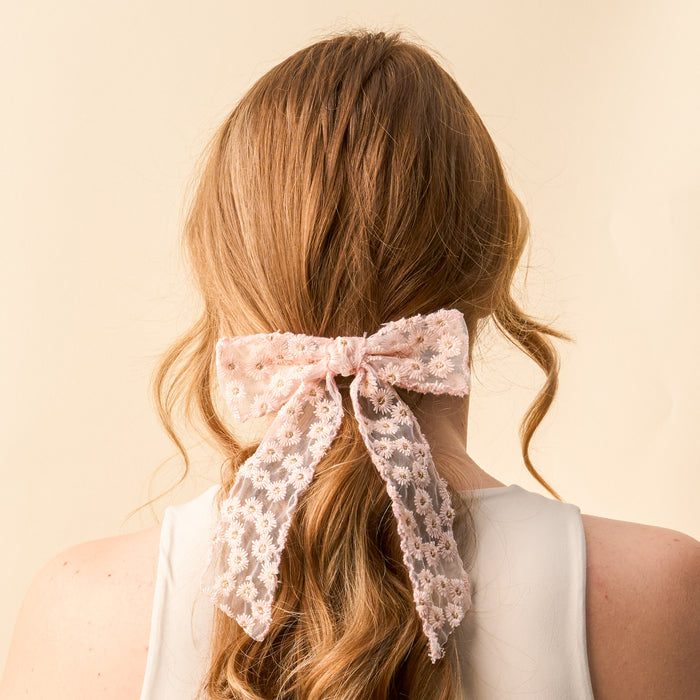 Blush Ditzy Daisies Hair Bow