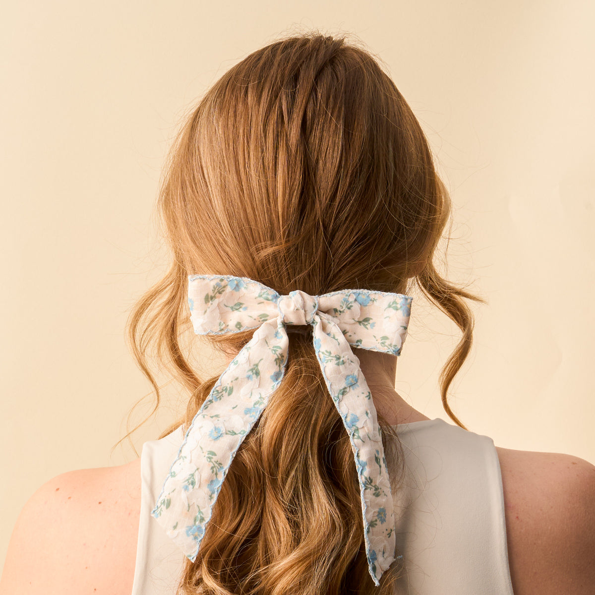 Blue Floral Flair Hair Bow