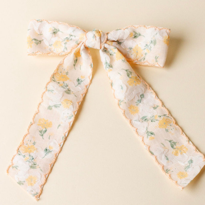 Yellow Floral Flair Hair Bow