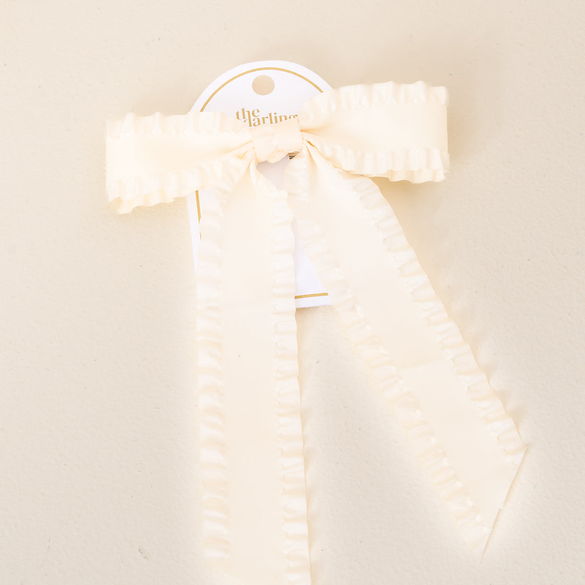 Cream Ruffle Hair Bow