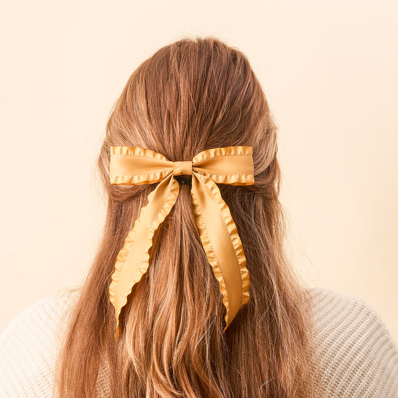 Mustard Ruffle Hair Bow