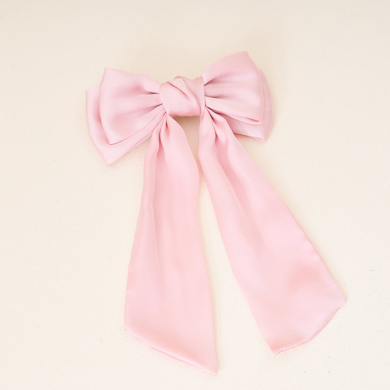 Blush Satin Hair Bow