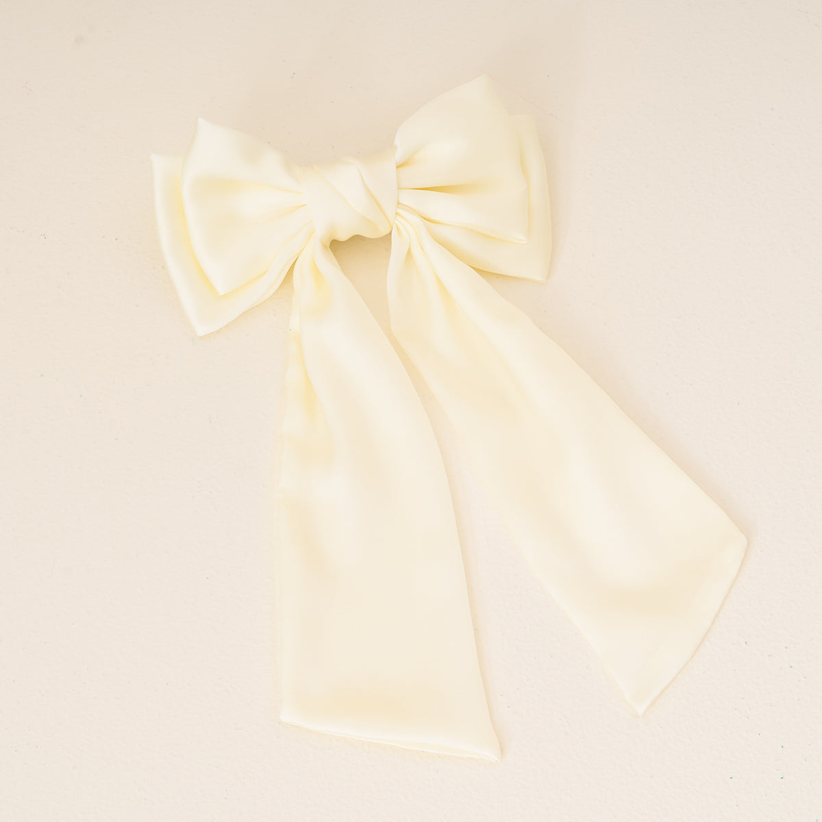 Cream Satin Hair Bow