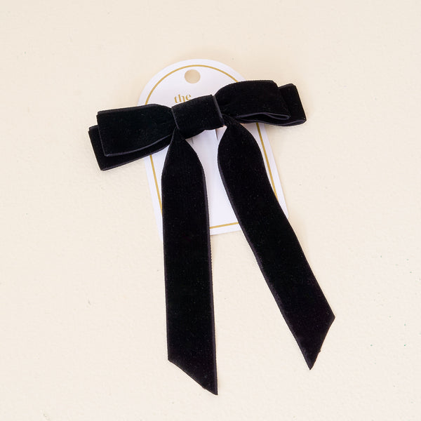 Black Velvet Hair Bow