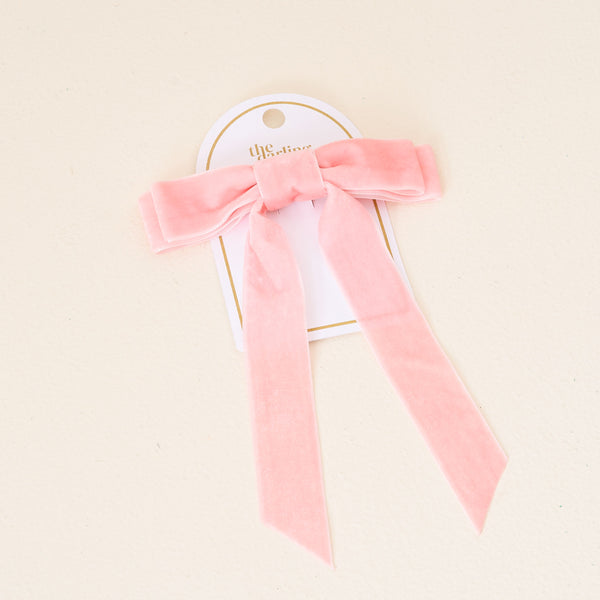 Blush Velvet Hair Bow