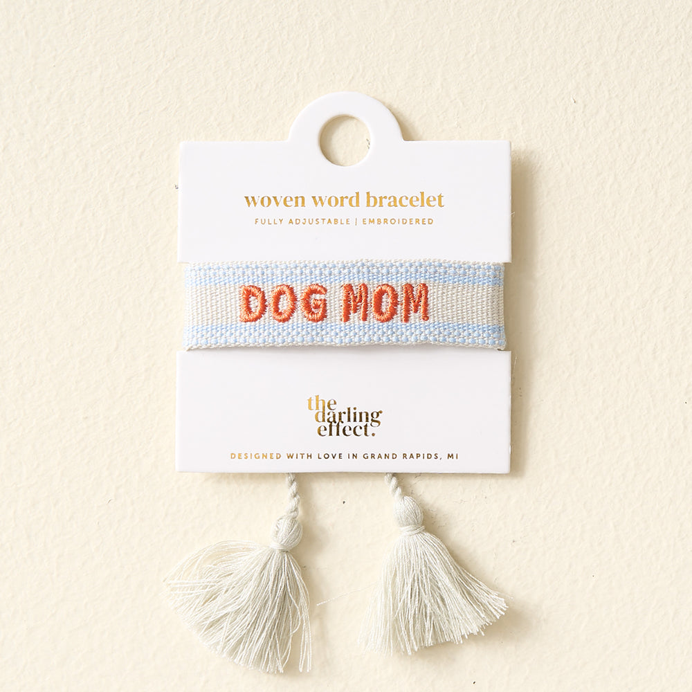 Adjustable Woven Word Bracelet - Dog Mom