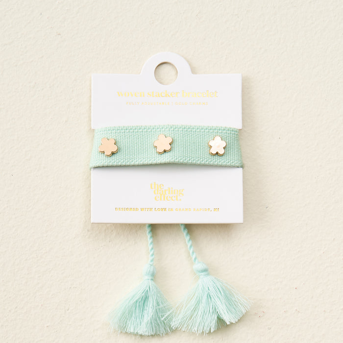 Aqua Woven Stacker Bracelet
