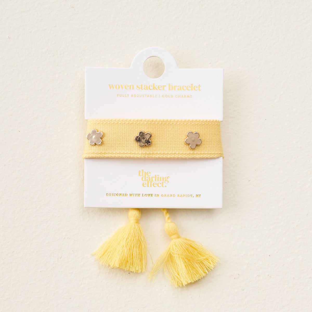 Yellow Woven Stacker Bracelet
