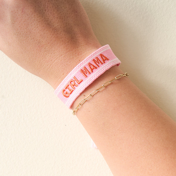 Girl Mama Woven Word Bracelet