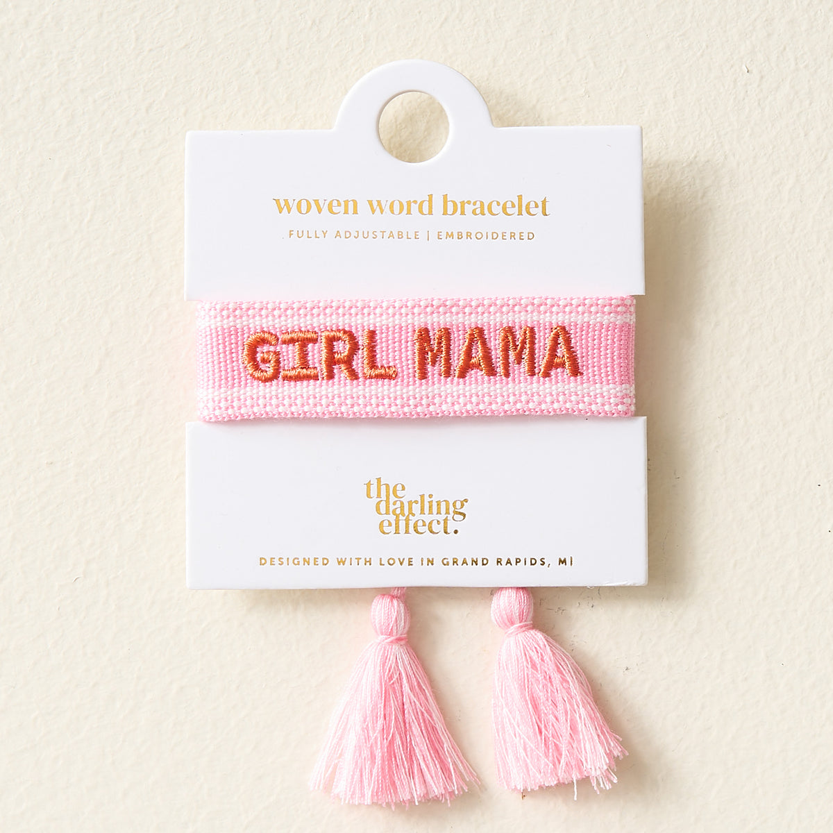 Girl Mama Woven Word Bracelet