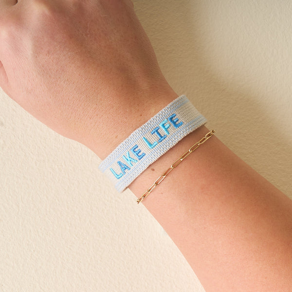 Lake Life Adjustable Woven Word Bracelet