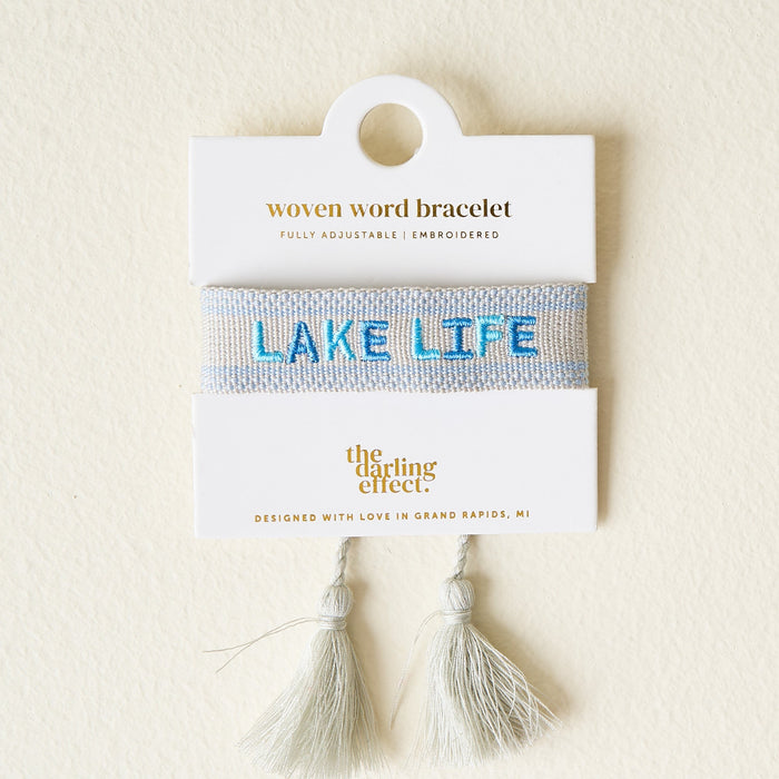 Lake Life Adjustable Woven Word Bracelet