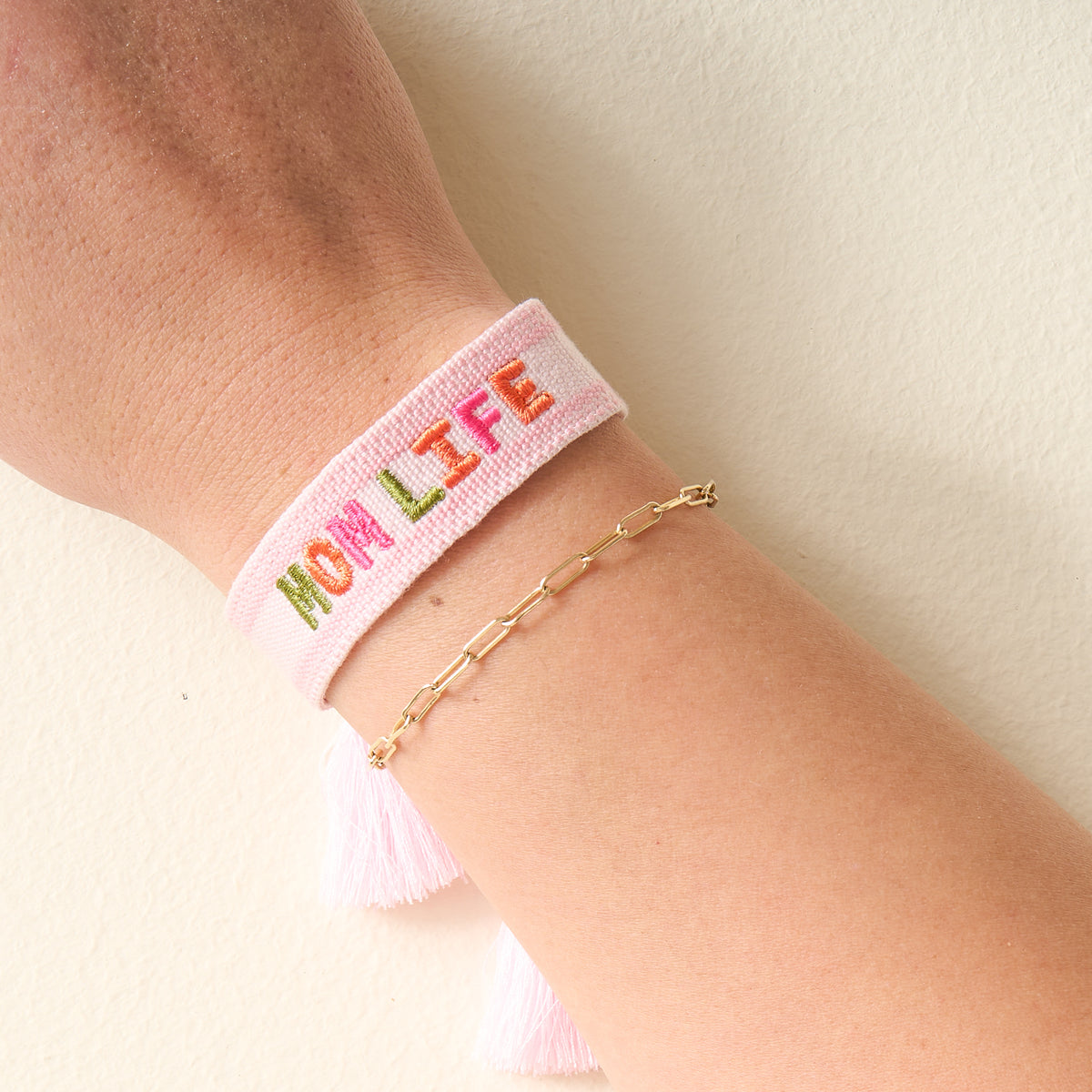 Mom Life Woven Word Bracelet