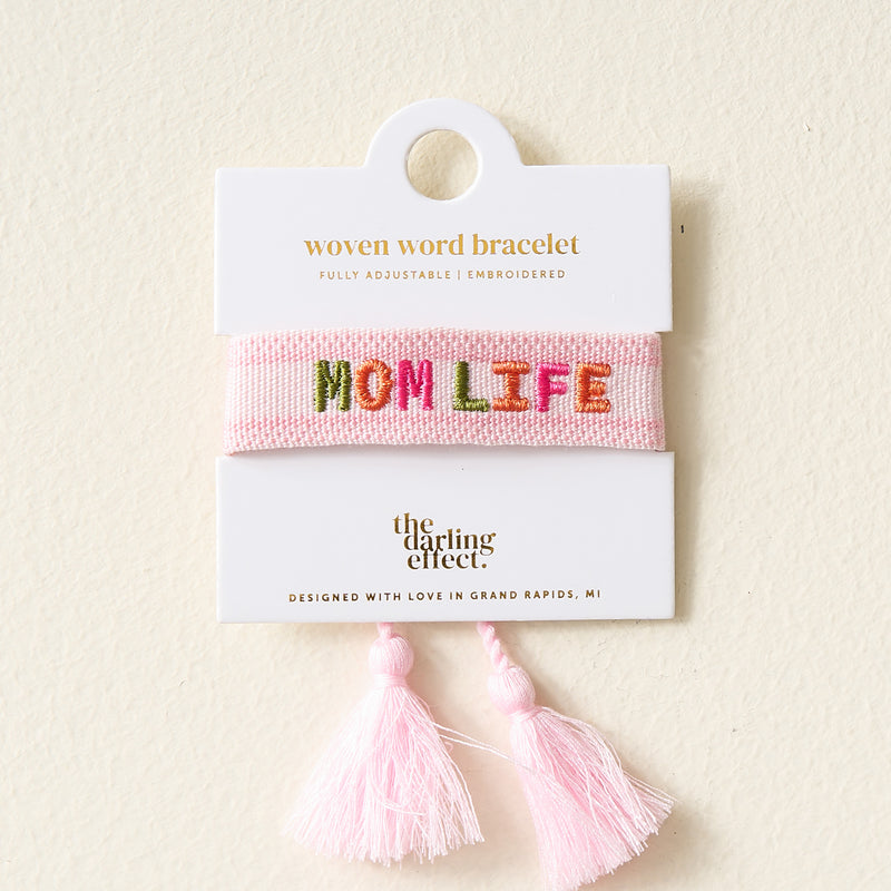 Mom Life Woven Word Bracelet