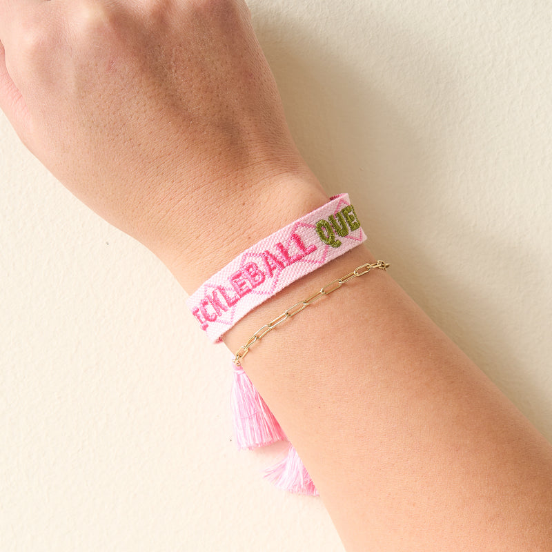 Pickleball Queen Adjustable Woven Word Bracelet