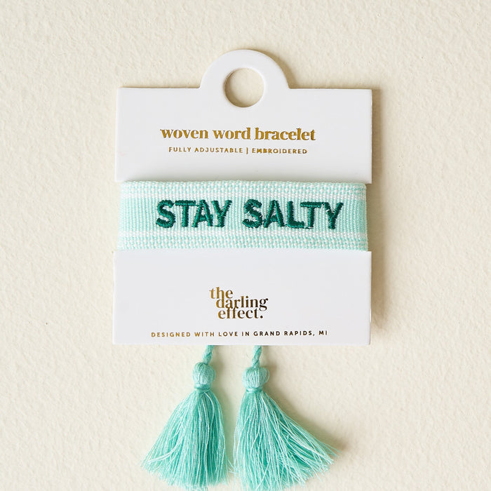 Stay Salty Adjustable Woven Word Bracelet