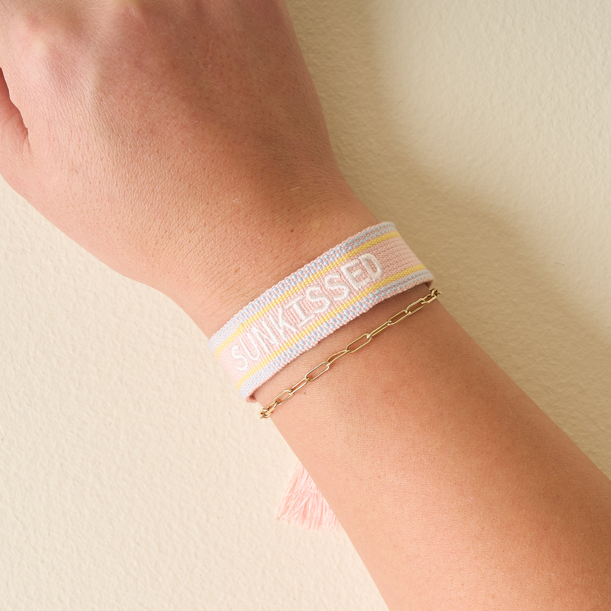 Sunkissed Adjustable Woven Word Bracelet