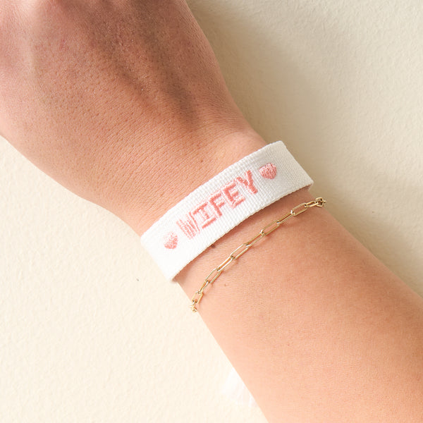 Wifey Woven Word Bracelet