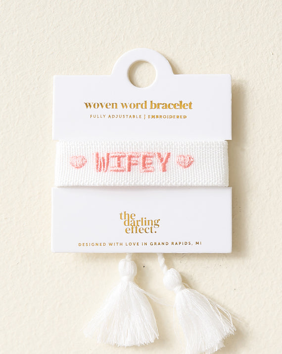 Adjustable Woven Word Bracelet - Wifey