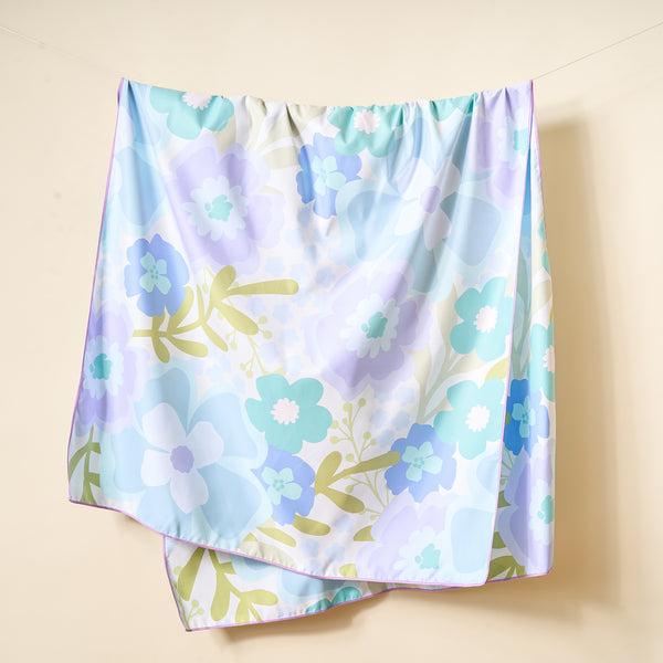 Beyond Blooms Blue Green XL Quick-Dry Beach Towel