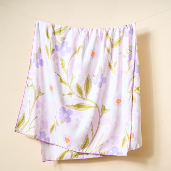 Floral Haven Lilac XL Quick-Dry Beach Towel