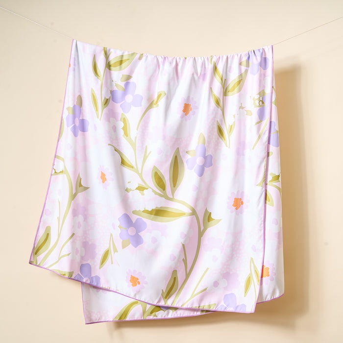 Floral Haven Lilac XL Quick-Dry Beach Towel