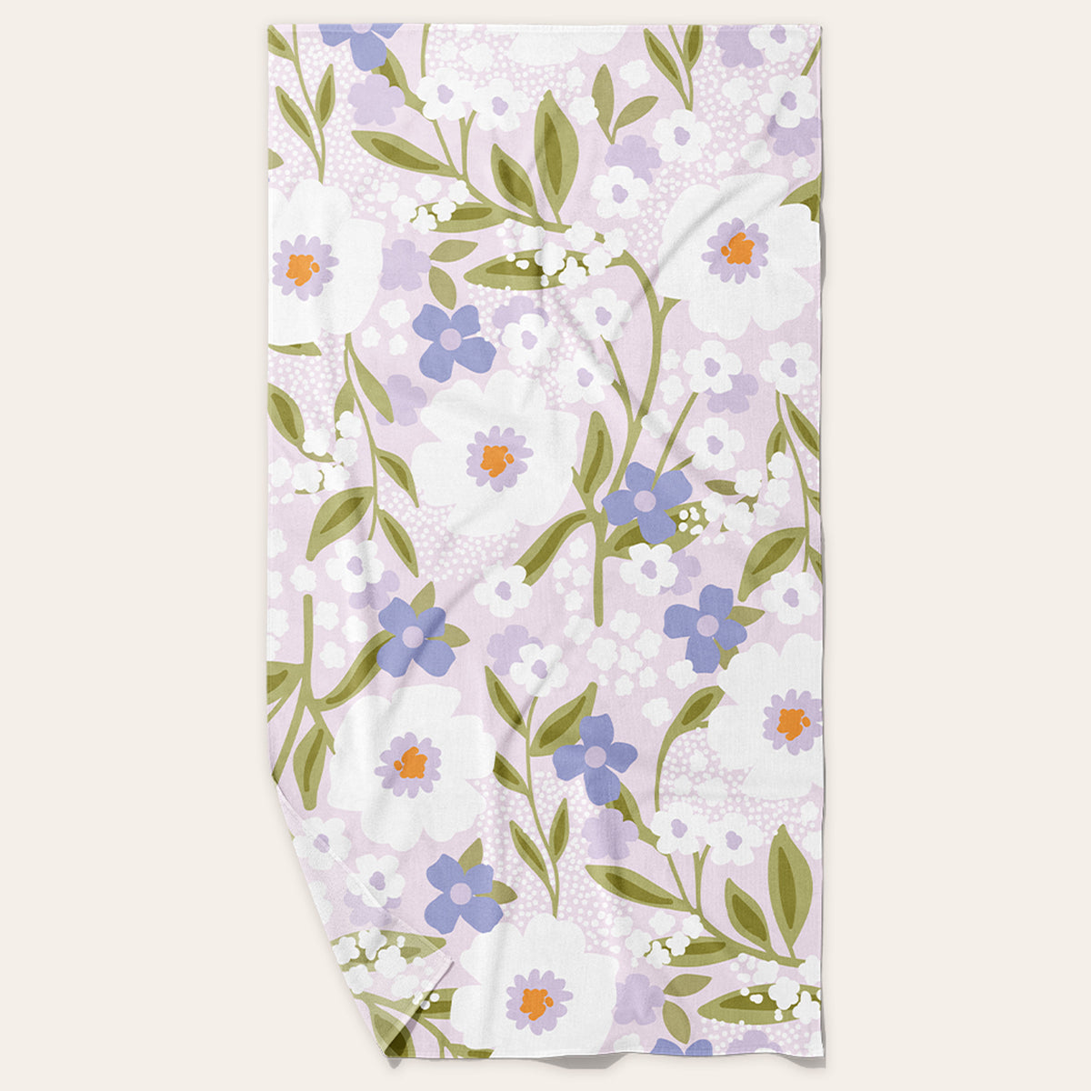 Floral Haven Lilac XL Quick-Dry Beach Towel