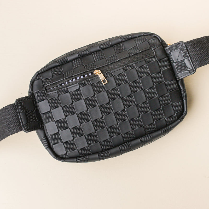 Black Urban Check Belt Bag