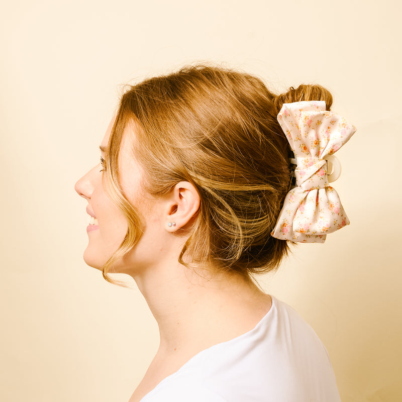 Endless Daydream Cream Satin Bow Claw Clip