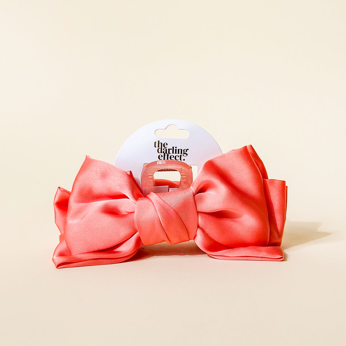 Rose Satin Bow Claw Clip