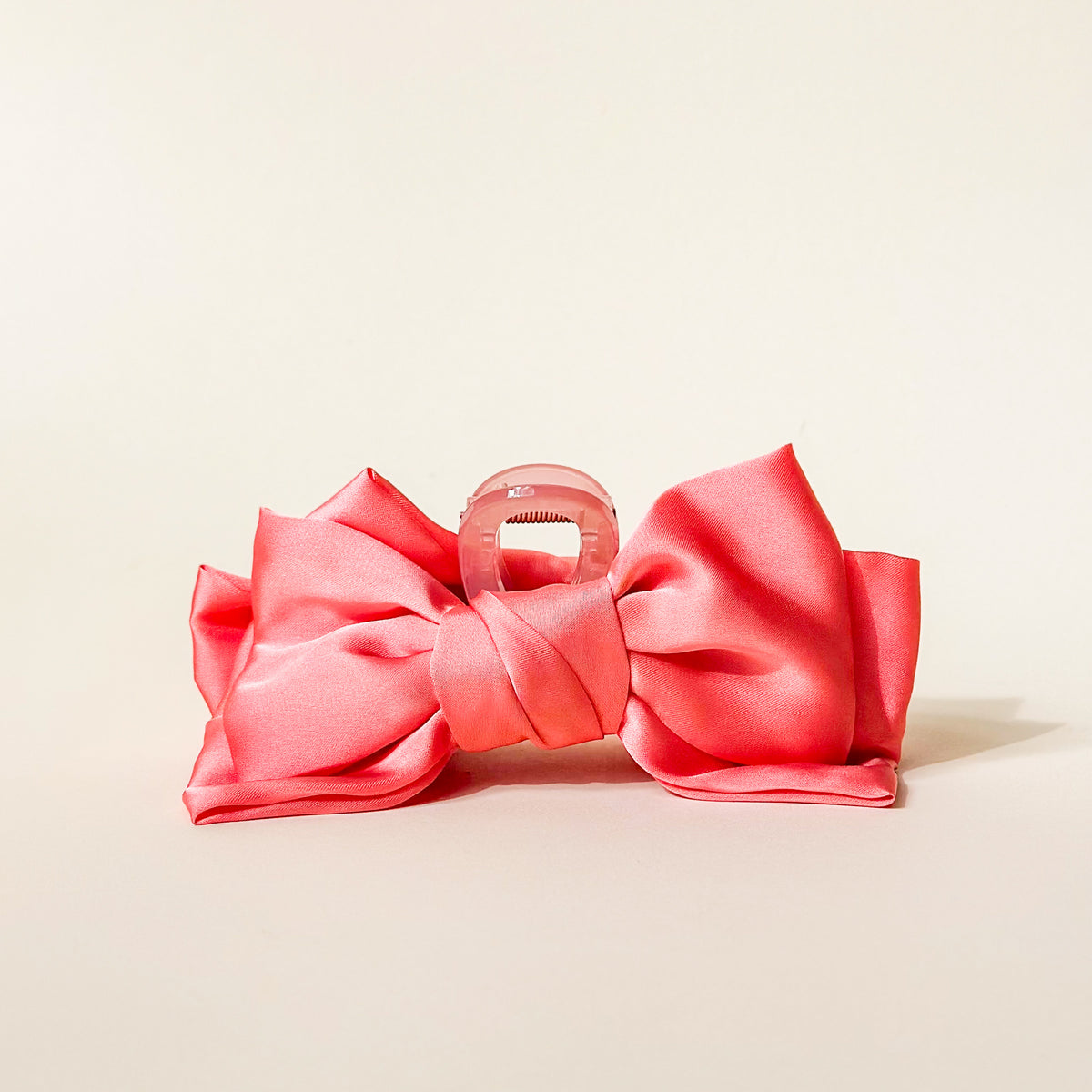 Rose Satin Bow Claw Clip