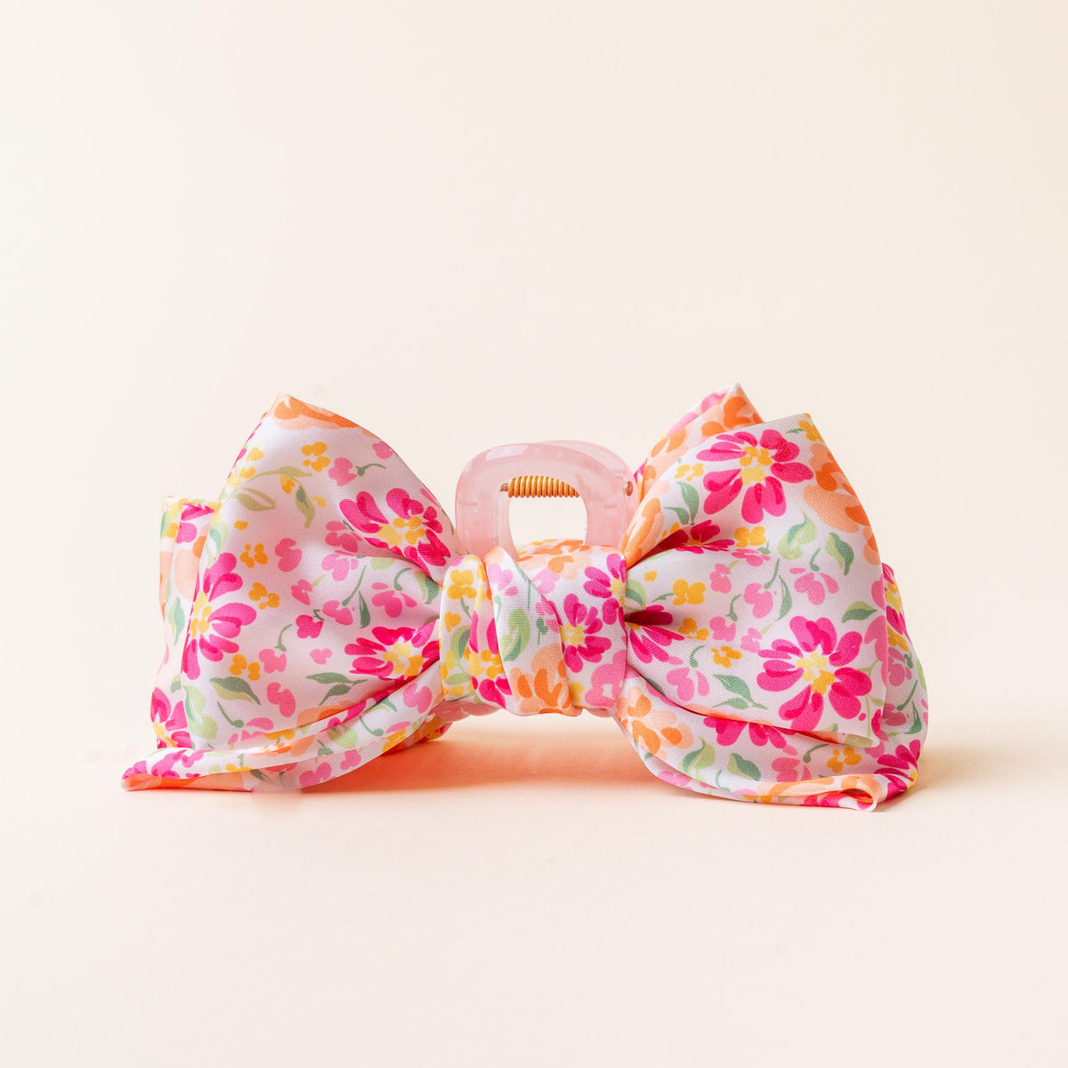 Secret Garden Pink Satin Bow Claw Clip