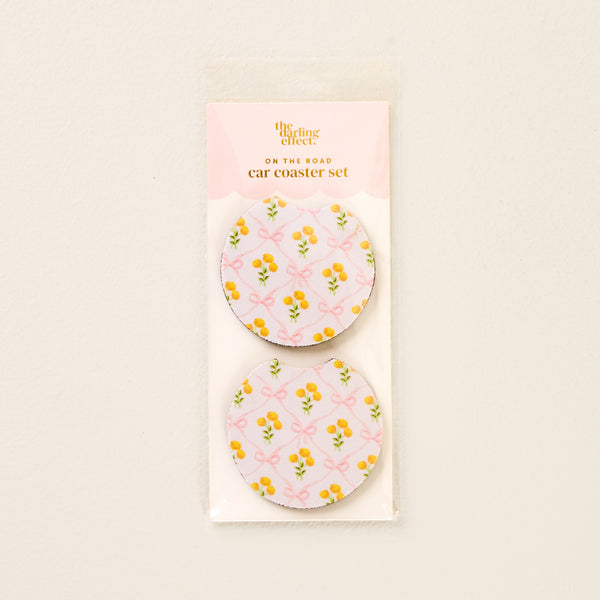 Marigold Lane Pink On the Road Car Coaster Set