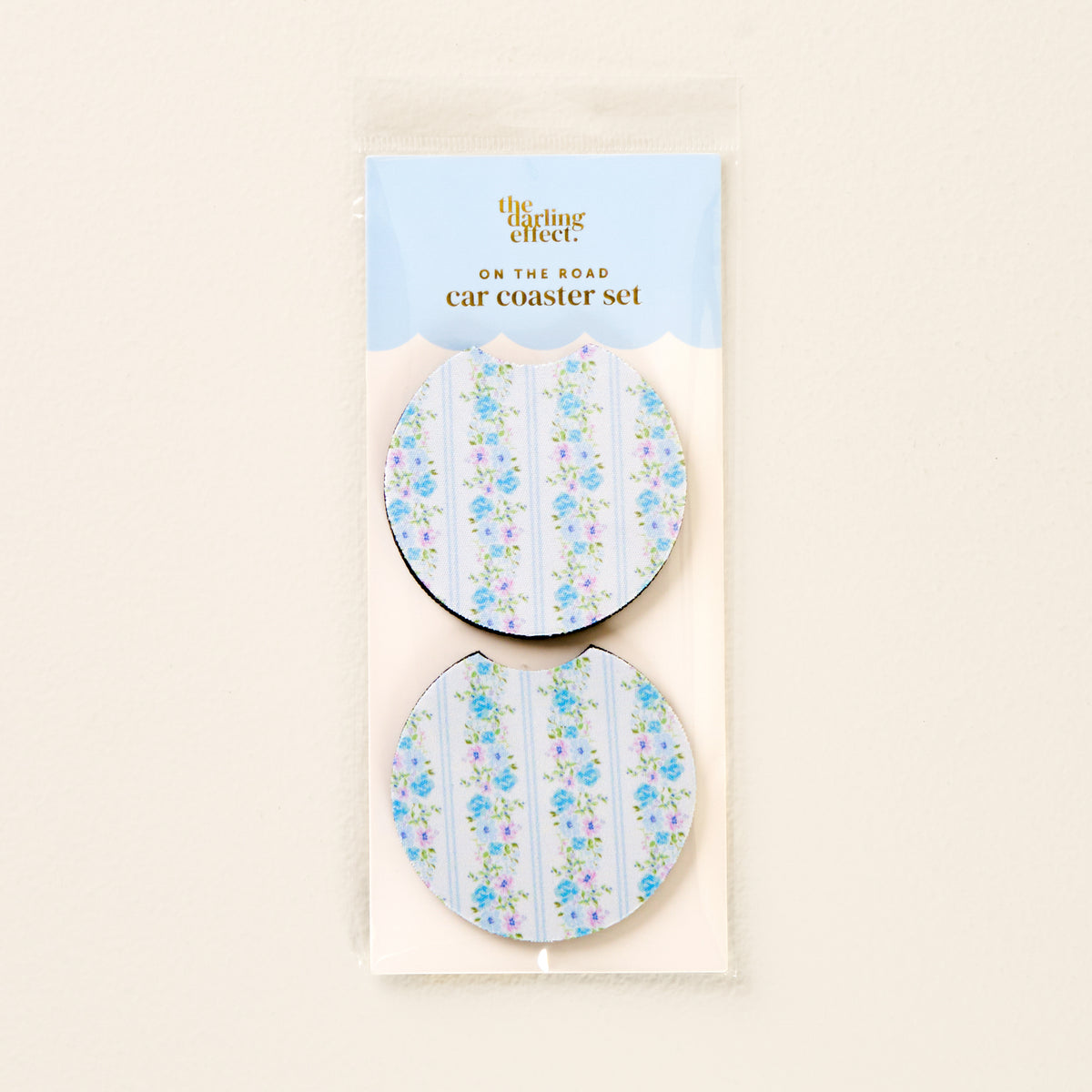 Petal Parade Blue On the Road Car Coaster Set