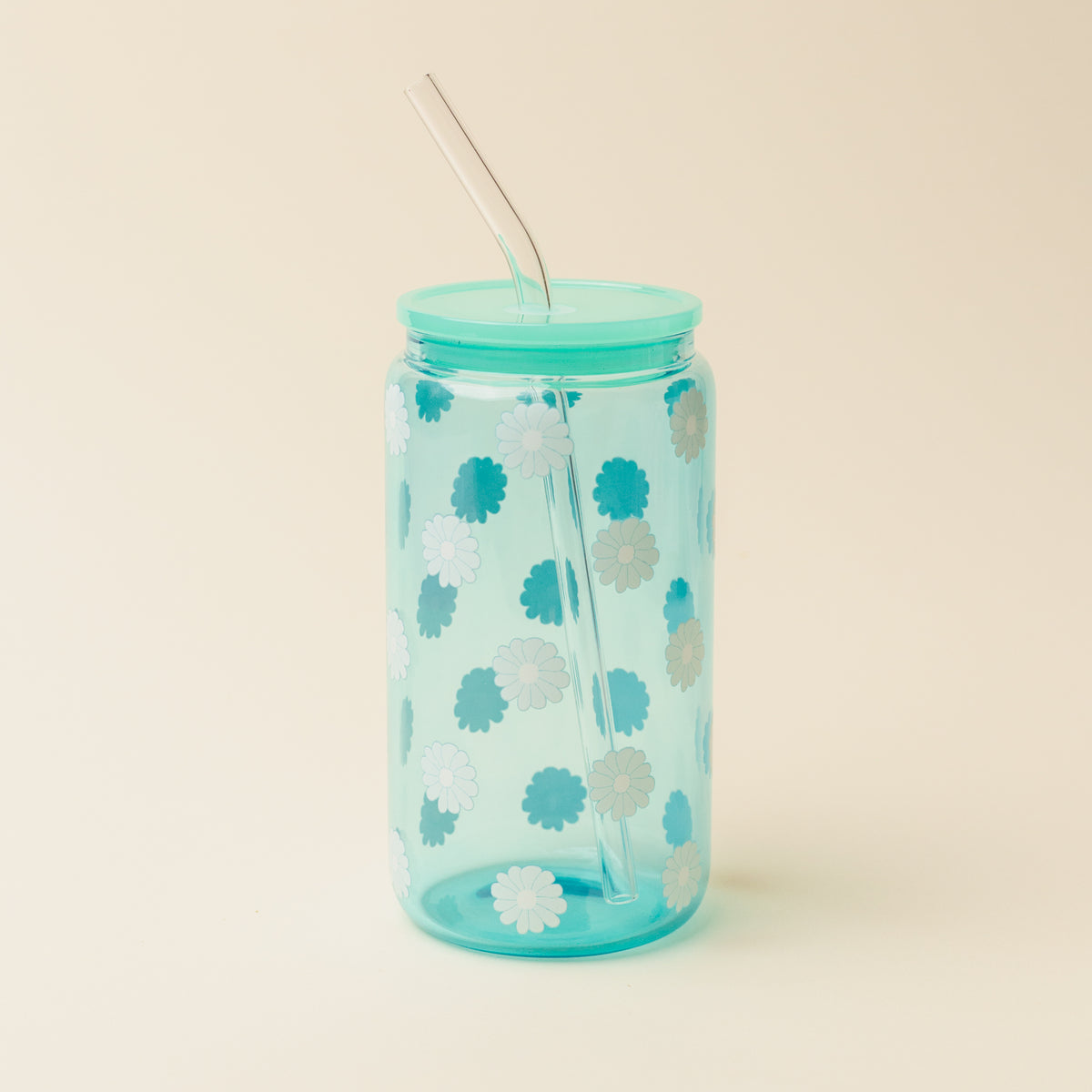 Aqua Color Glass Round Cup