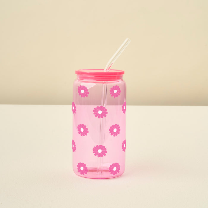 Pink Color Glass Round Cup