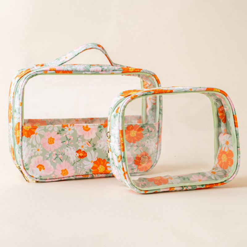 Bouquet Beauty Sage Clearly Chic Cosmetic Bag Set