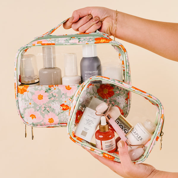 Bouquet Beauty Sage Clearly Chic Cosmetic Bag Set