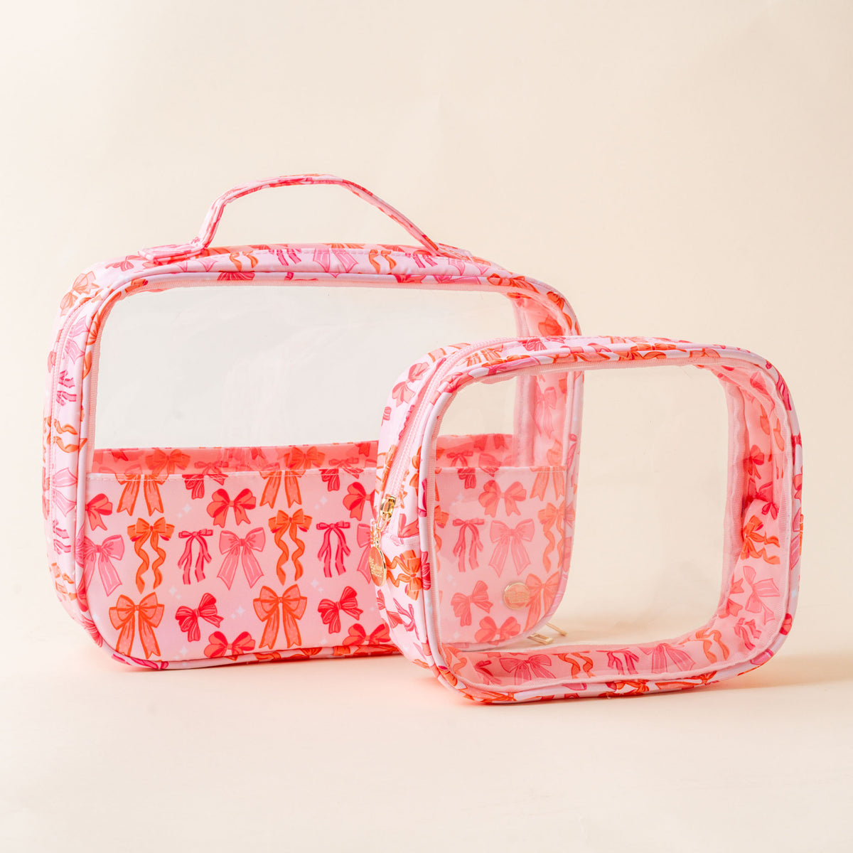 Blushing Bows Clearly Chic Cosmetic Bag Set