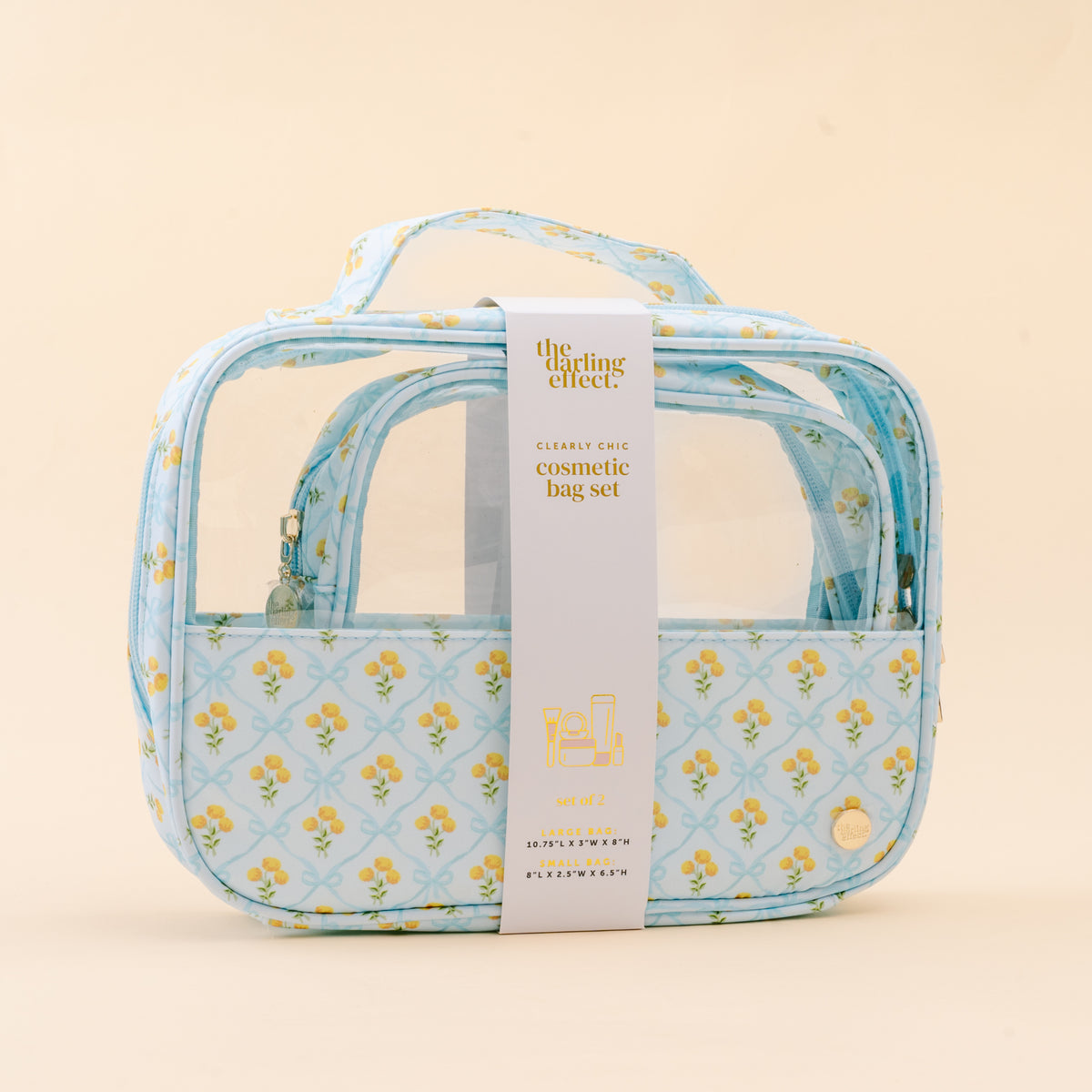 Marigold Lane Blue Clearly Chic Cosmetic Bag Set