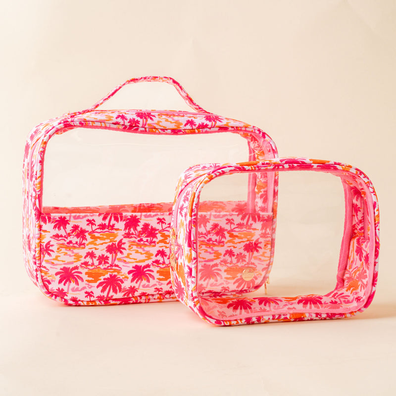 Paradise Palms Clearly Chic Cosmetic Bag Set