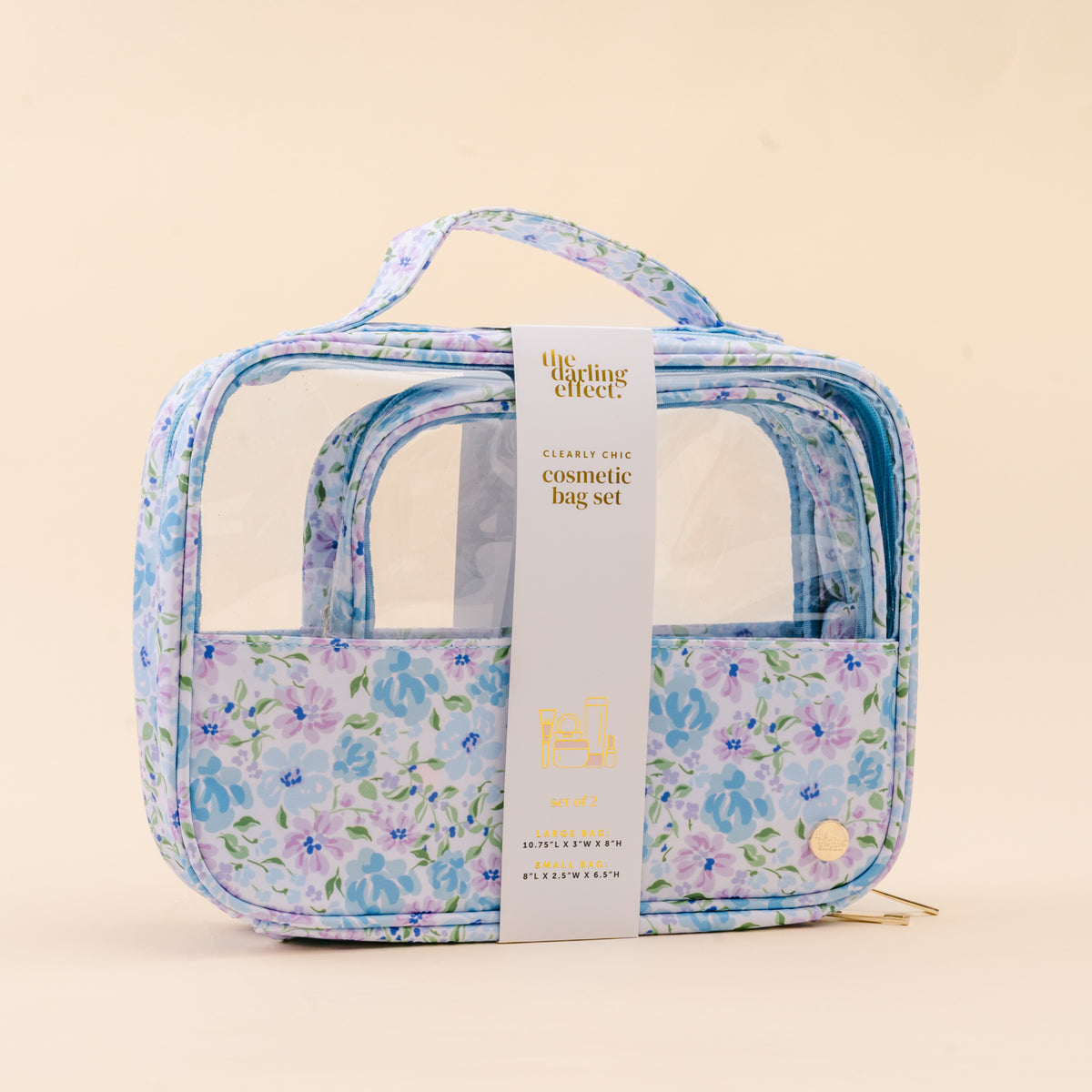 Secret Garden Blue Clearly Chic Cosmetic Bag Set