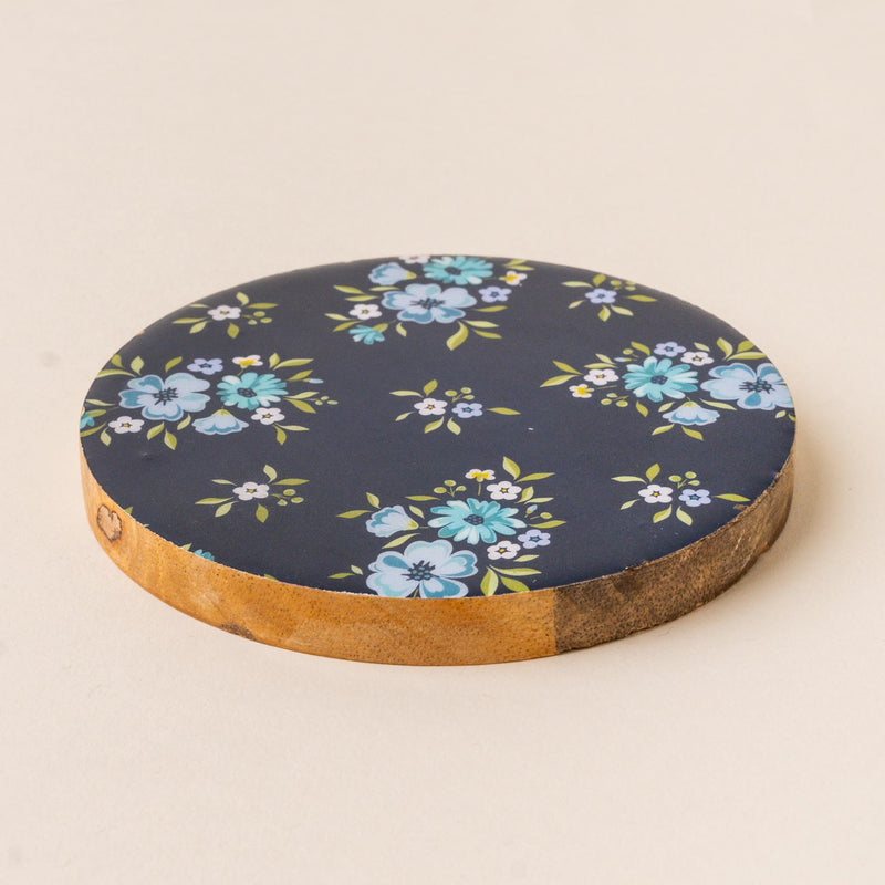 Endless Daydream Navy Wood Enamel Coaster