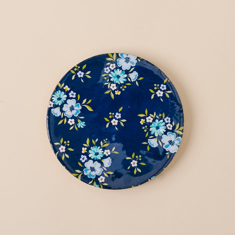 Endless Daydream Navy Wood Enamel Coaster